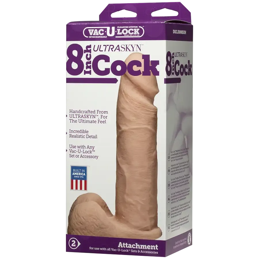 Фалоімітатор Doc Johnson Vac-U-Lock - 8 Inch ULTRASKYN Cock White, діаметр 5,1 см Львів - фото 4