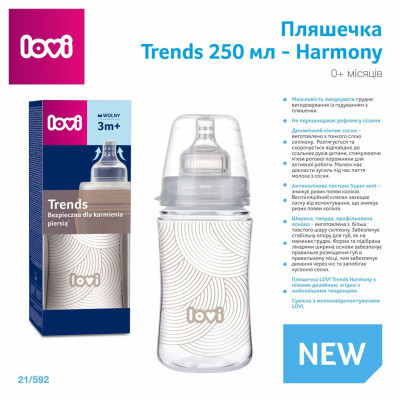 Бутылочка для кормления Lovi Trends 250 мл - Harmony (21/592) Винница - изображение 2