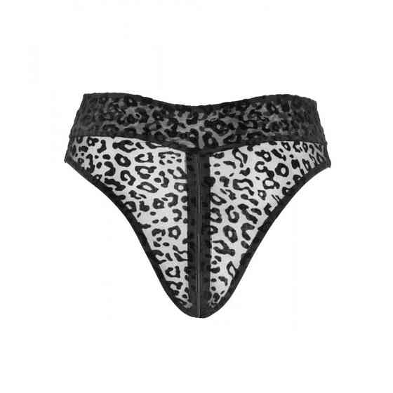 Трусики с замком NOIR Handmade Panties of leopard flock with zipper - размер M Sex Aura Киев