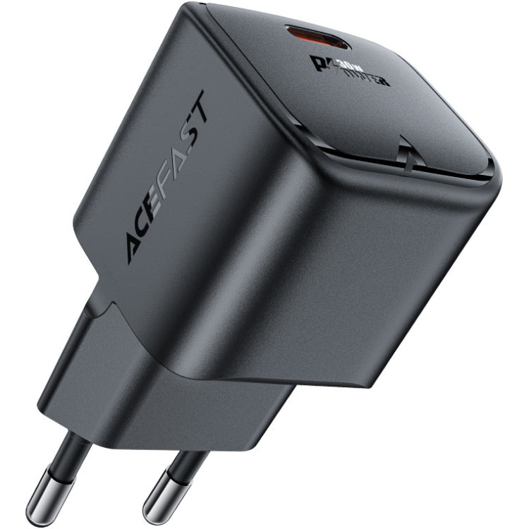 Зарядний пристрій USB-C 30W Gan A77 mini Fast Charger Black Acefast Винница - изображение 1