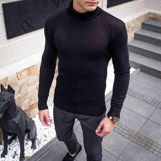 Чоловічий светр чорний Pobedov Axelrod Київ