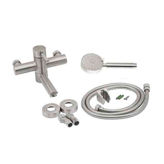 Змішувач для ванни Lidz (NKS) 12 32 006-1 з душовим гарнітуром, сатин Київ