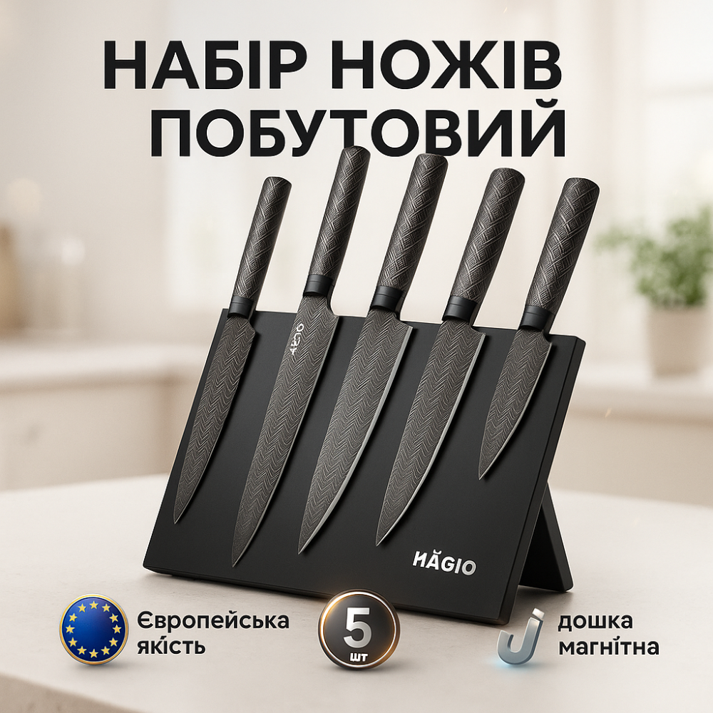 Нержавіючий кухонний ніж, Комплект гострих ножів для кухні, Набори ножів, Сучасні кухонні ножі YM-70 Львів - фото 11