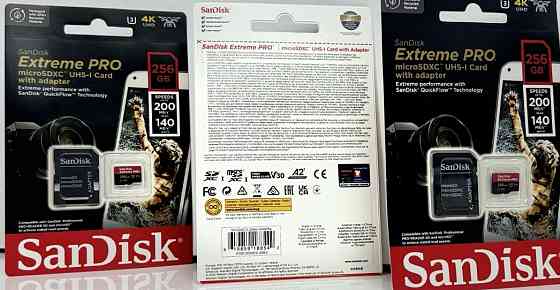 Карта пам'яті SanDisk Extreme Pro microSDXC 256GB UHS-T U3+ SD адаптер. Київ