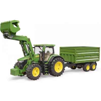 Спецтехніка Bruder трактор John Deere 7R 350 з навантажувачем та причепом (03155) Вінниця