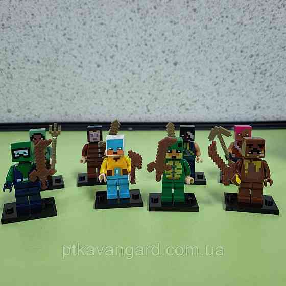 Фігурки Minecraft набір 8 шт + зброя, на підставках 2911-2 Хмельницький