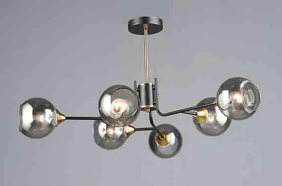 VALESO Люстра стельова на 6 плафонів VALESO N6802/6, патрон E27, Лофт, Чорний+Мідь Коломыя