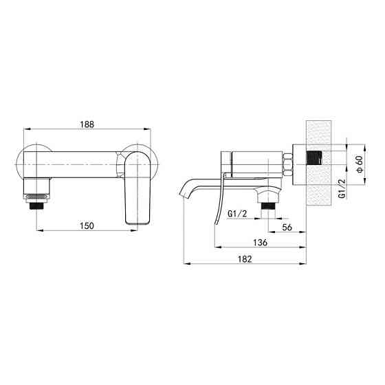 Змішувач для ванної Mixxus Premium DALI 009 EURO графіт MI6759 Харків