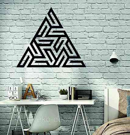 Декоративное настенное Панно «Треугольник» Декор на стену 90*90 см, Черный Киев