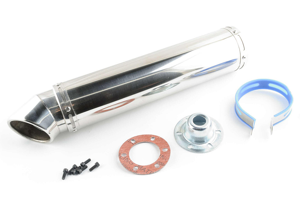 Глушник (тюнінг) 420 * 100mm, кріп. Ø78mm (нержавіюча сталь, хром, mod:2) Київ - фото 1