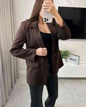 Женский классический пиджак прямого кроя костюмка + подкладка Шоколад, 46 Одесса