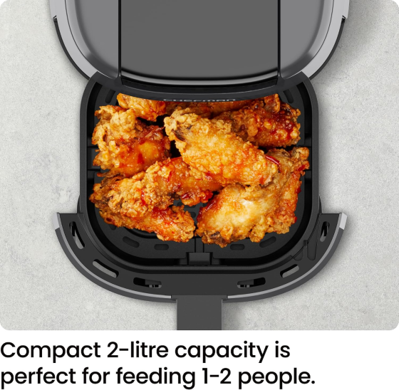 Аерофритюрниця Chefman TurboFry 2 л, 900 Вт, 80–205°C, цифрове сенсорне керування, таймер, нагадування про струшування, сіра Київ