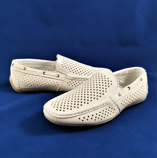 Мокасины Летние Мальчик Кроссовки Подросток Сеточка Бежевые Кожаные Туфли (размеры: 32,34) - 0-1 Днепр - изображение 2