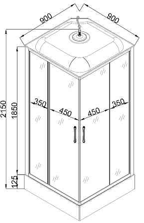 Душевой бокс квадратный NIDA L90FFS BRAVO (4уп.) Киев