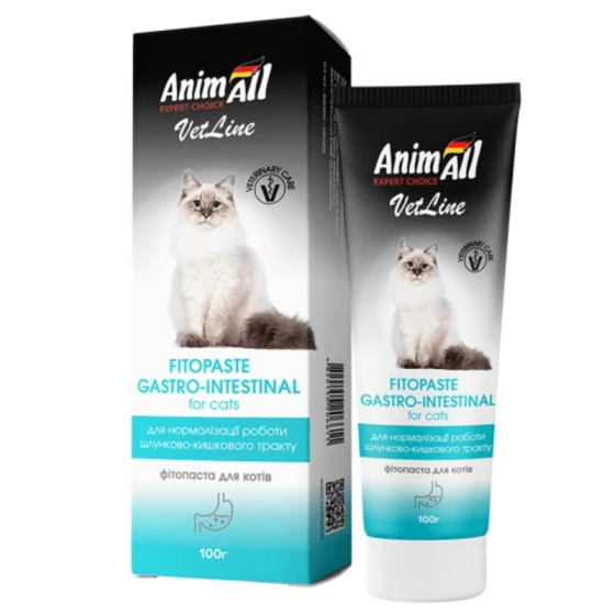 Фітопаста AnimAll VetLine Gastrointestinal для нормалізації роботи шлунково-кишкового тракту у котів, 100 г Київ