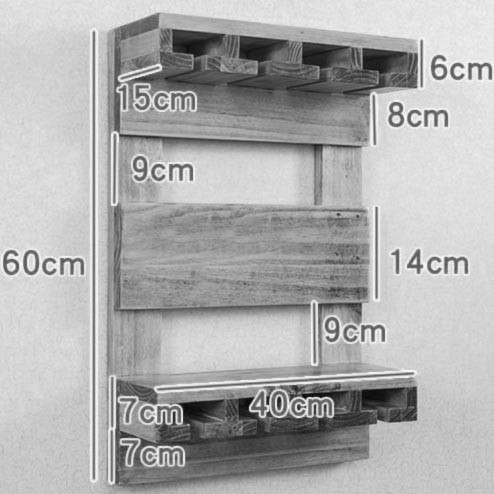 Настенная винная полка 