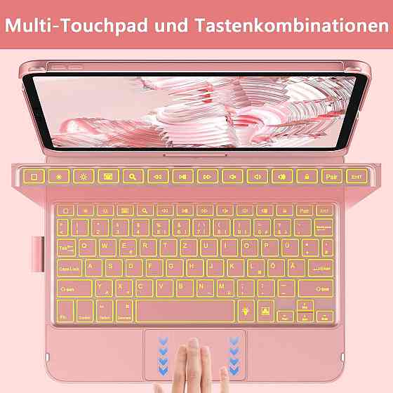 Чохол-клавіатура Bluetooth для iPad 10 (2022/11-го покоління) A16 2025 (10,9/11 дюймів) з тачпадом, обертанням на 360° та підсвітк Дніпро