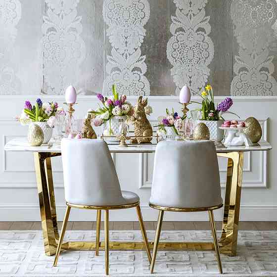 Гламурний обідній стілець Enzo, оббитий сталлю, золотом Київ