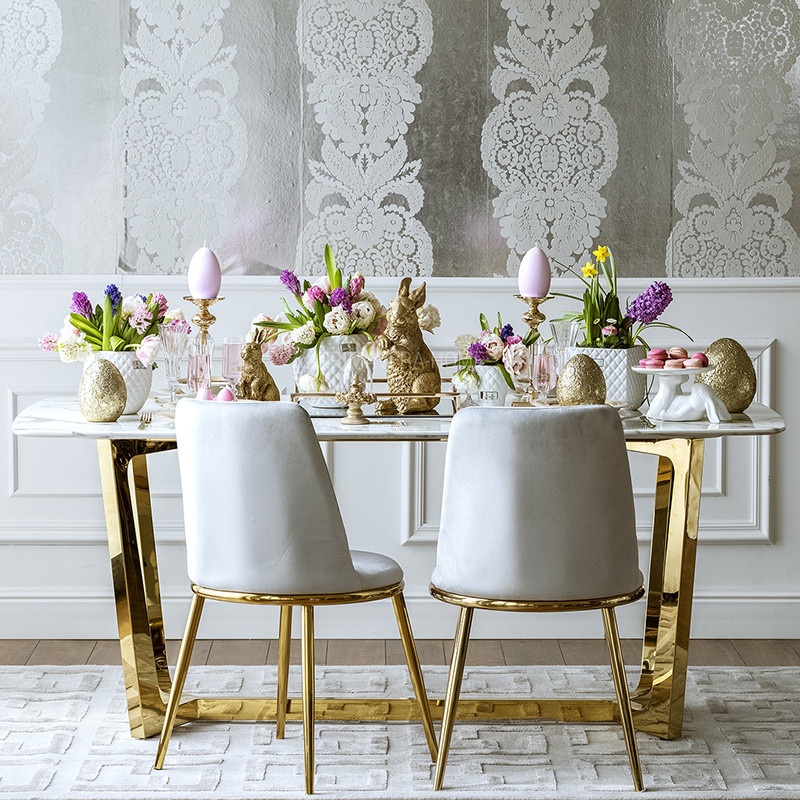 Гламурний обідній стілець Enzo, оббитий сталлю, золотом Київ - фото 2