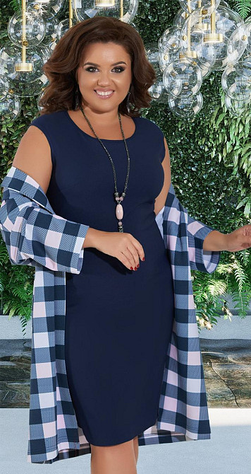 Жакет в клетку и платье большого размера Киев - изображение 1