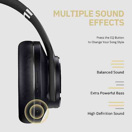 Накладные Bluetooth наушники DOQAUS, беспроводные наушники с длительностью воспроизведения 52 часа Киев