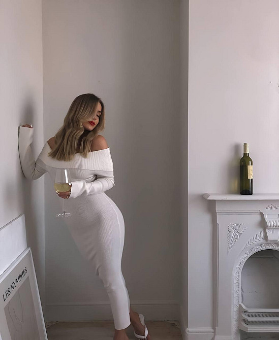 Женское привлекательное платье с открытым плечом рубчик Одесса - изображение 4