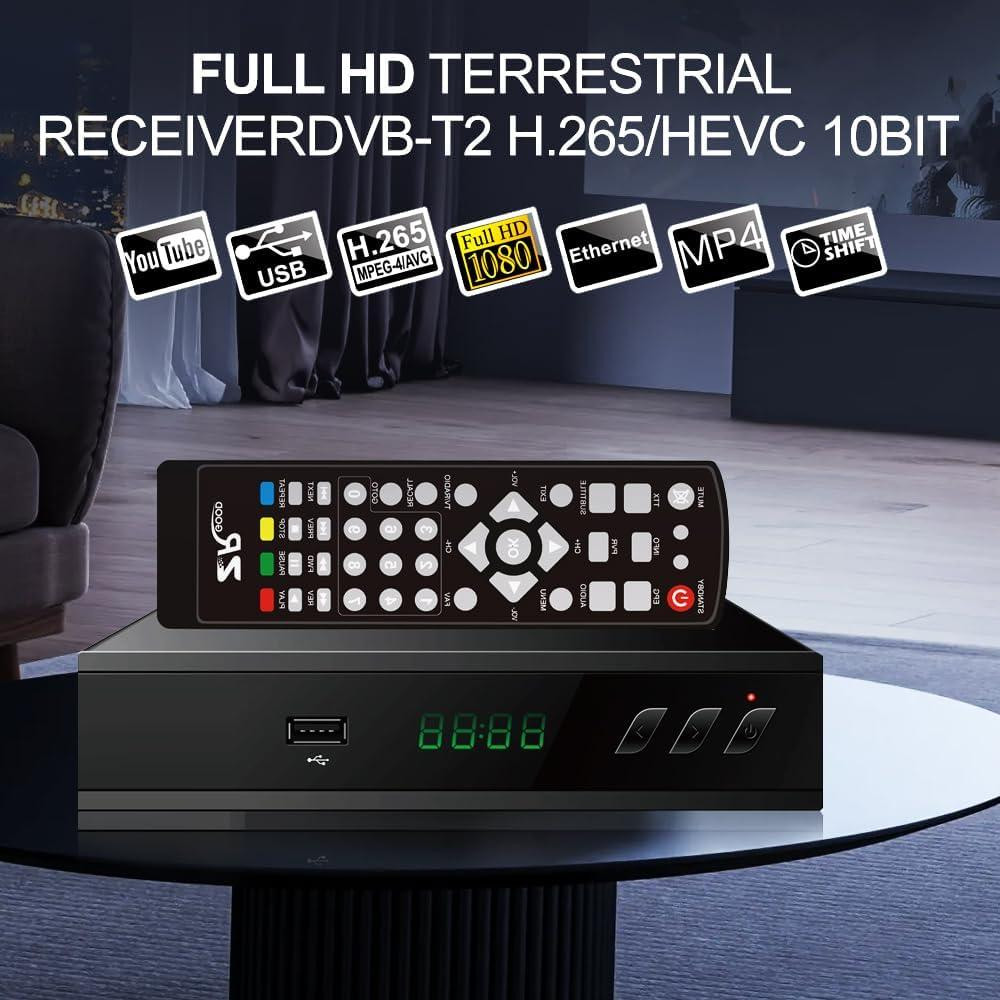 2024 Іспанський декодер tdt HD DTT декодер ТБ DVB-T T2 H265 HEVC FTA Full HD PVR, USB, HDMI, SCART, цифровий ефірний ТВ-тюнер, ци Київ - фото 6