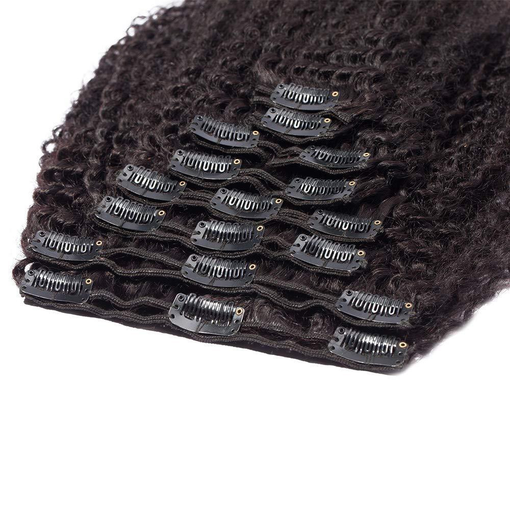 Накладні пасма з натурального чорного кучерявого волосся, стиль Афро, треси на шпильках-кліпсах для обʼєму, нарощування Київ - фото 2