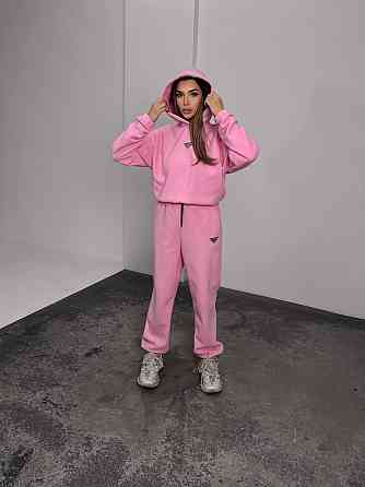 Женский теплый костюм, из флис полара S-M, Розовый Одесса
