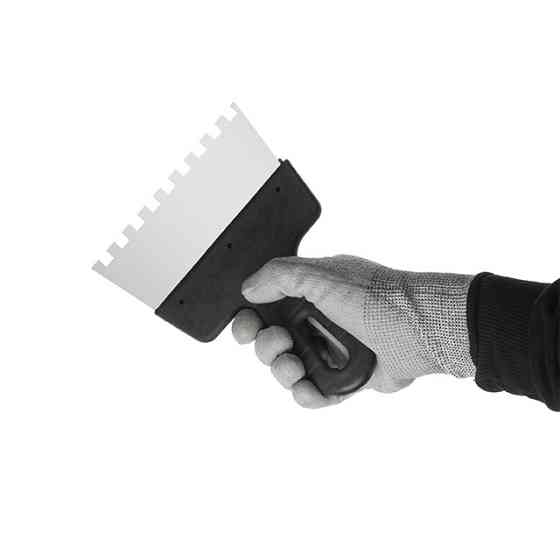 Шпатель из нержавеющей стали, 150 мм, зуб: 8×8 мм INTERTOOL KT-2158 Киев