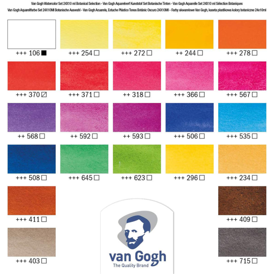 Набір акварельних фарб VAN GOGH Botanical Colours 24кювети Royal Talens Київ
