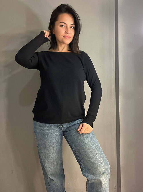 Джемпер жіночий ACCORDDREAM 9377 тонкий светр простий базовий однотонний, чорний, one size Київ - фото 7