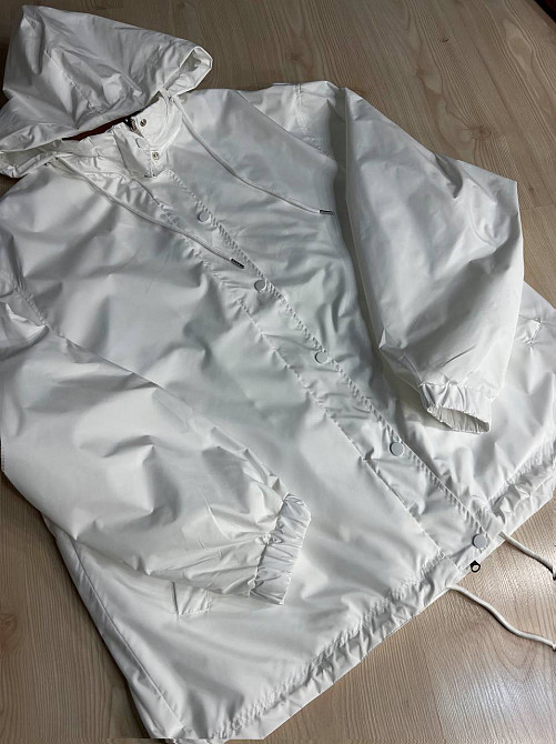 Куртка женская Lady Yep 9096-1 оверсайз ветровка удлиненная с капюшоном, белый, one size Киев - изображение 8