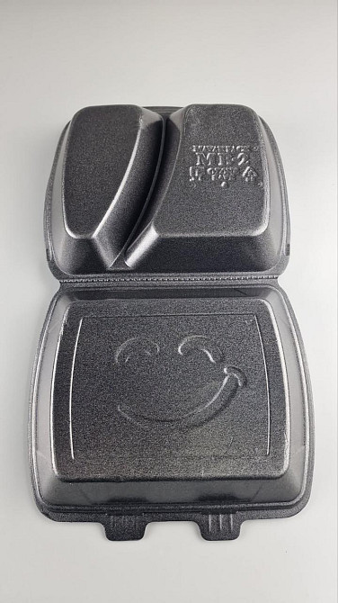 Ланчбокс зі спіненого полістиролу з кришкою (390*242*74) чорний МВ-2 (150 шт.) Харків - фото 2