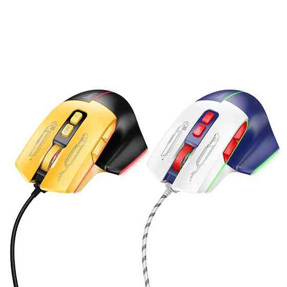 Миша HOCO GM31 Overlord luminous gaming wired mouse Black Yellow Одеса