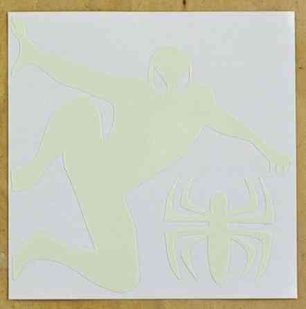 Фосфорная наклейка Человек Паук 10 на 10 см голубой Киев