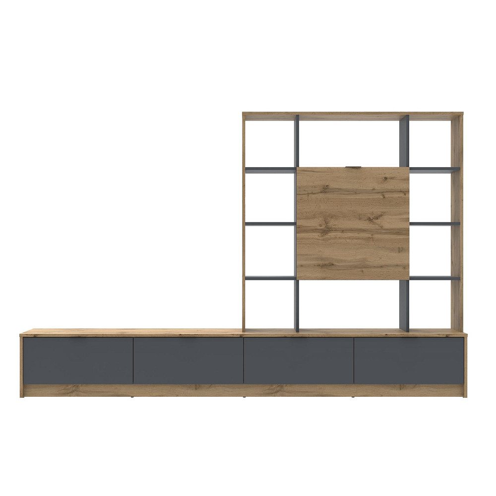 Стенка в гостиную Doros Капри 240х33х153 см Дуб тахо/Графит (DRS-011308) Львов - изображение 3