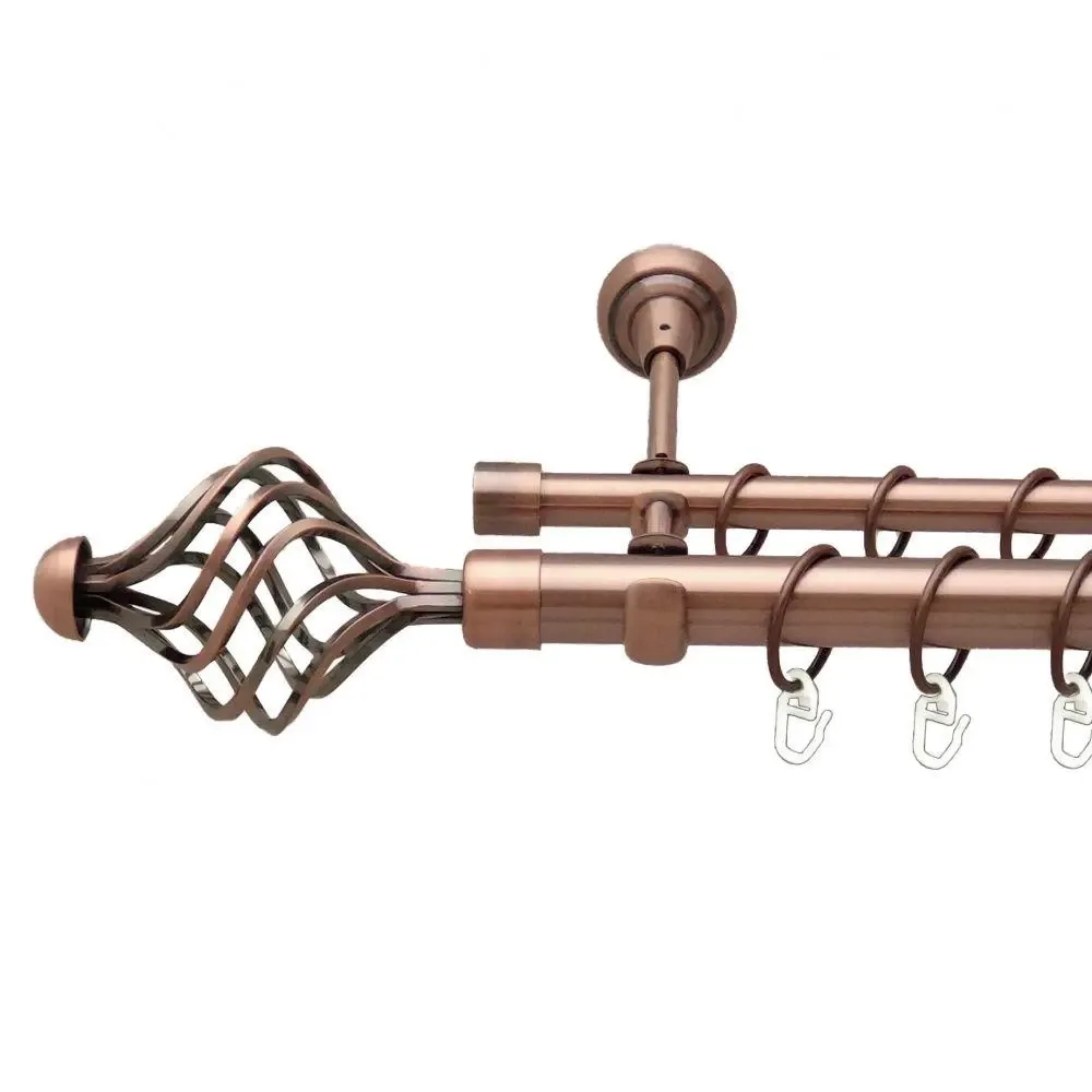 Карниз Orvit Арезо металевий дворядний відкритий гладка труба кільце металеве Мідь 25\16 мм 200 см Львов - изображение 1