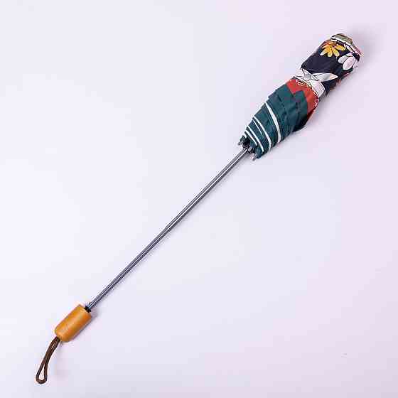 Зонт механический элегантный с принтом прочный надежный из полиэстера диаметр 99 см Черный HP-23-15B Киев