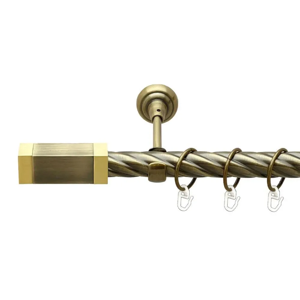 Карниз Orvit Квадро металевий однорядний відкритий скручена труба кільце металеве Антик 25 мм 300 см (00-00019189) Львів - фото 1