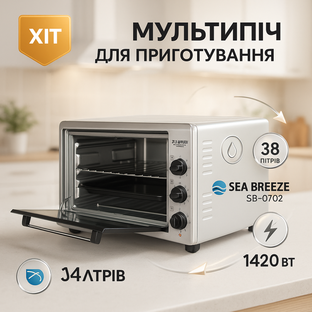 Многофункциональная семейная электродуховка Sea, Электропечь гриль настольная, Печь-плита электрическая ZQ-63 Львов - изображение 9