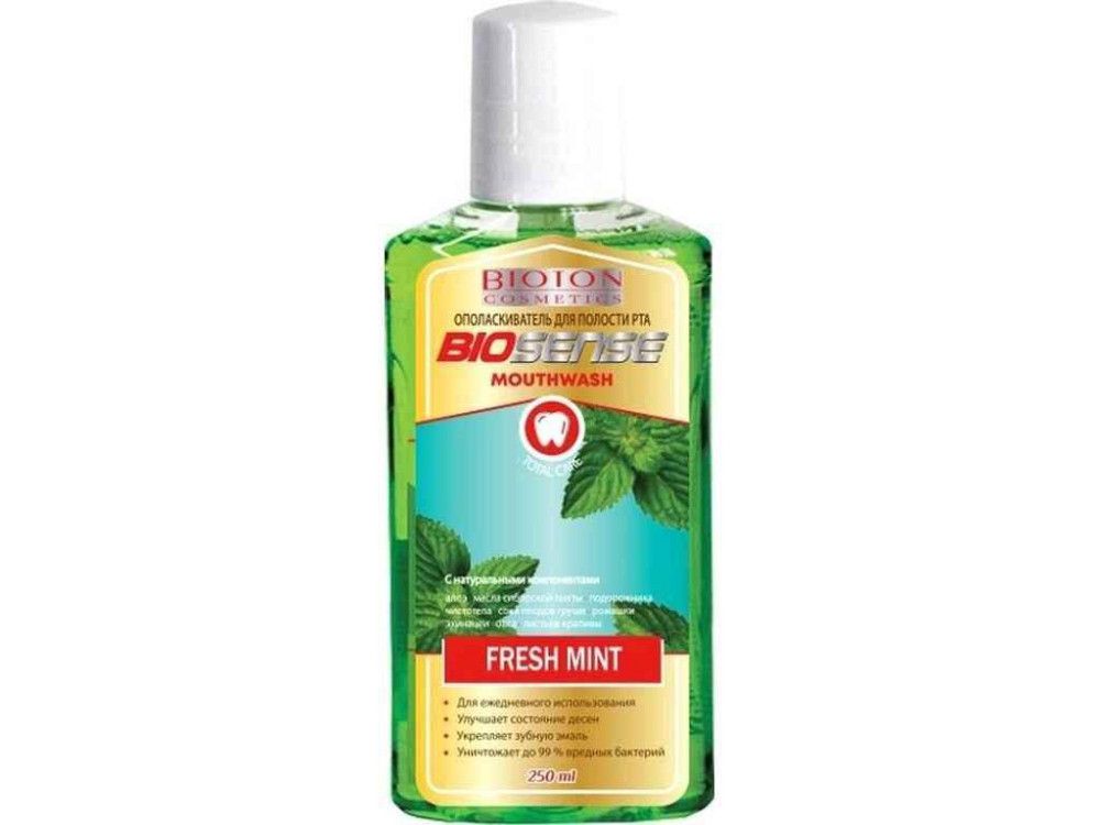 Ополіскувач для ротової порожнини 250мл Fresh Mint BIOSENSE ТМ BIOTON Київ - фото 1