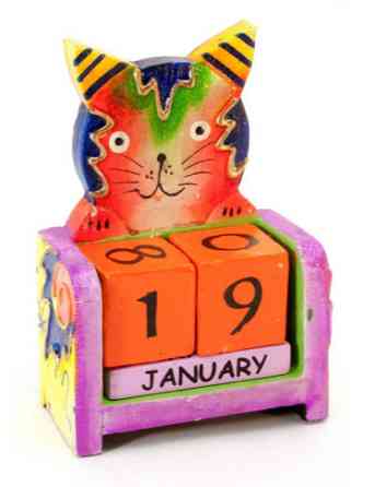 Календар статуетка дерево Кіт Київ