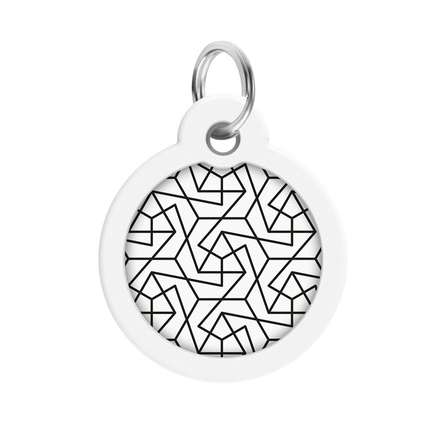 Адресник для собак і котів металевий WAUDOG Smart ID з QR-паспортом, малюнок "Геометрія", круг, Д 30 мм Вінниця - фото 2