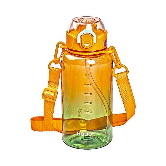 Оранжева пляшка для води 1 л з мундштуком Київ