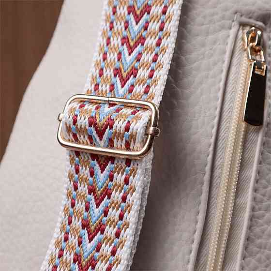 Популярна жіноча сумка з однією лямкою через плече з великозернистої екошкіри Молочний (Vintage) Київ