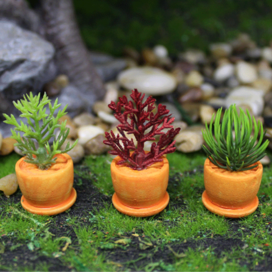 Миниатюрный вазон 4.3 х 2.7 см из полистоуна Зеленый Одесса