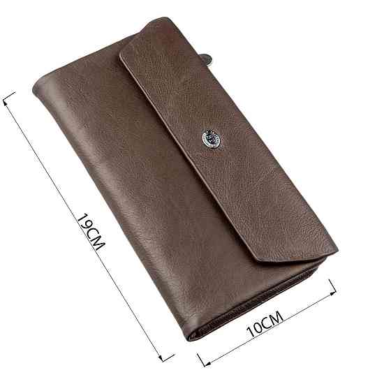 Практичний жіночий гаманець-клатч ST Leather 18841 Коричневий Київ