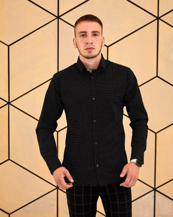 Сорочка чоловіча класична Чорний горох XL Харків