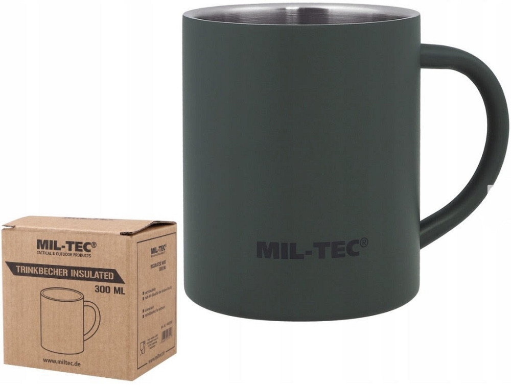 Туристична Термокухоль з подвійними стінками 300 мл Mil-Tec від Sturm "Olive" (14603000) Нержавіюча сталь Нововолинськ - фото 1